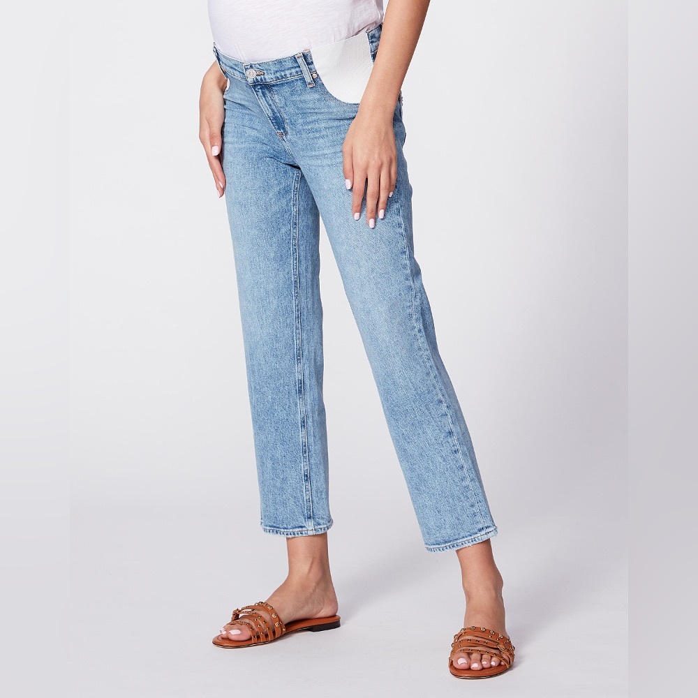 Paige Noella straight maternity jeans in Liza wash size 24
